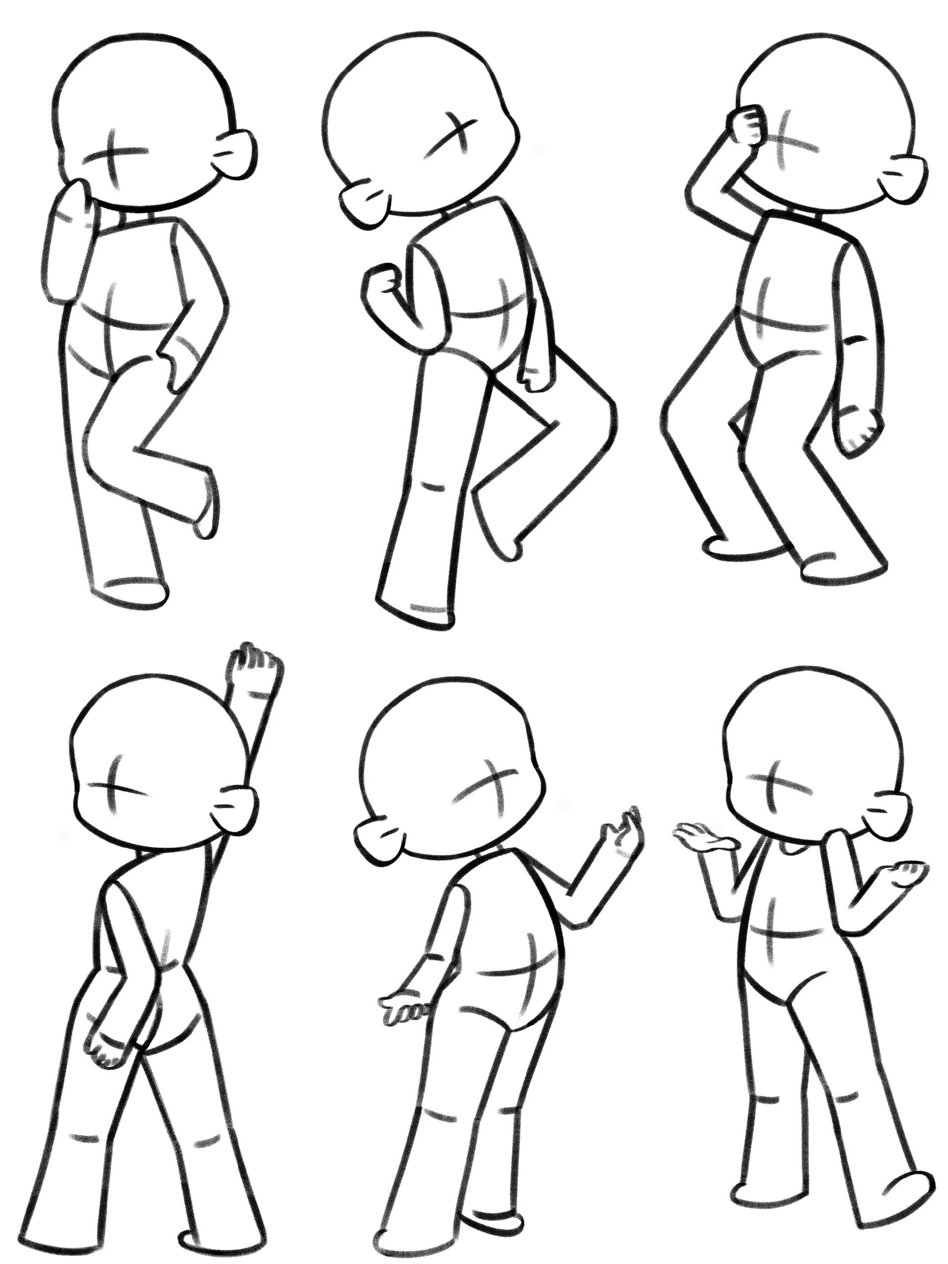 30个常见q版人体站姿大合集|动态线稿练习