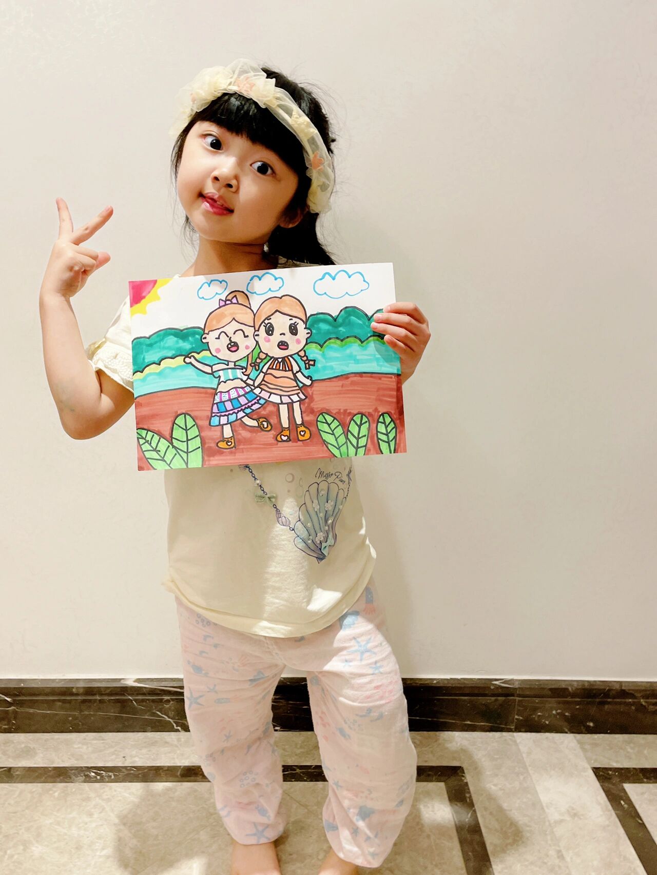 《我和我的好朋友》儿童画