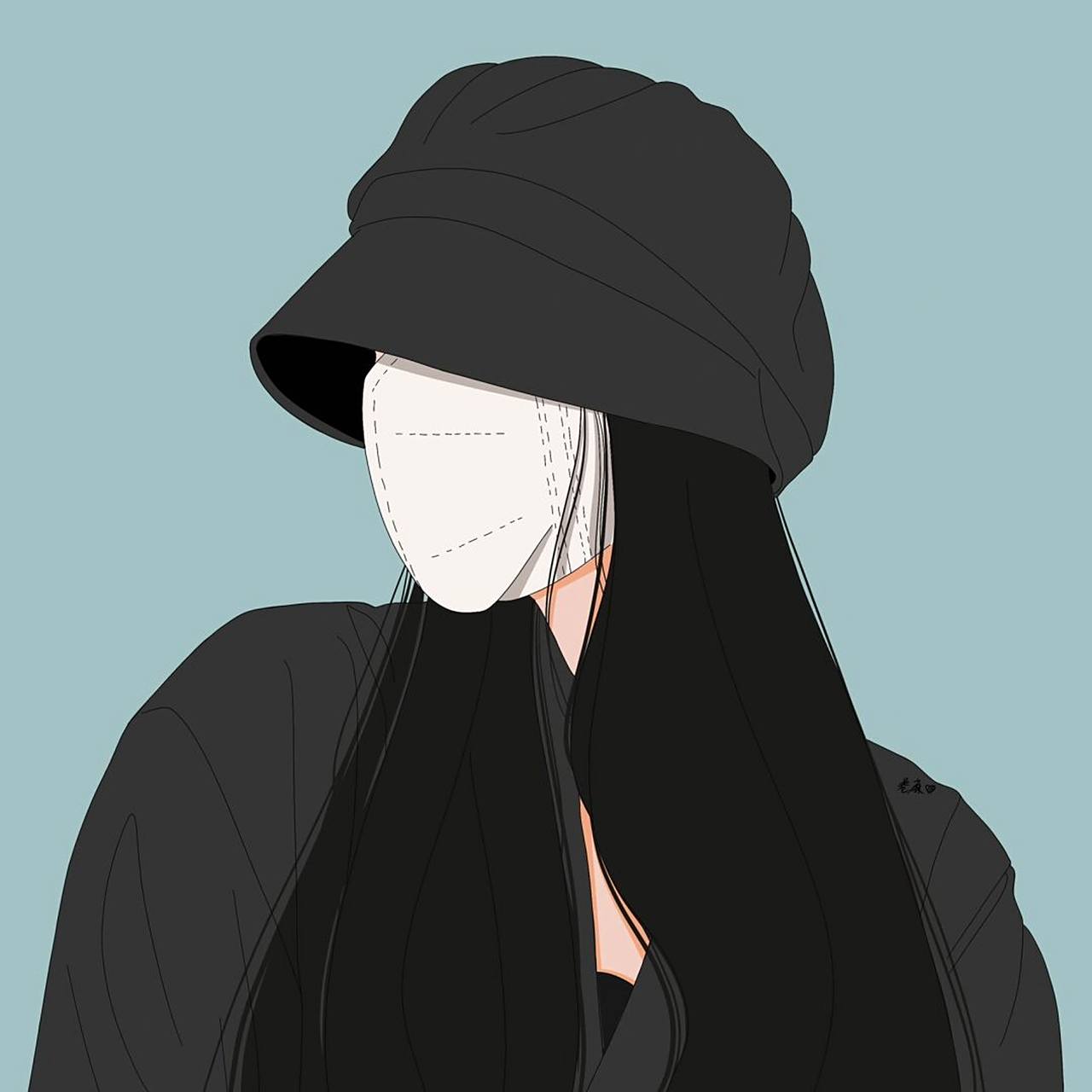 插画 | 头像 |戴帽子戴口罩的小姑娘 图片92二改92商用92去签名