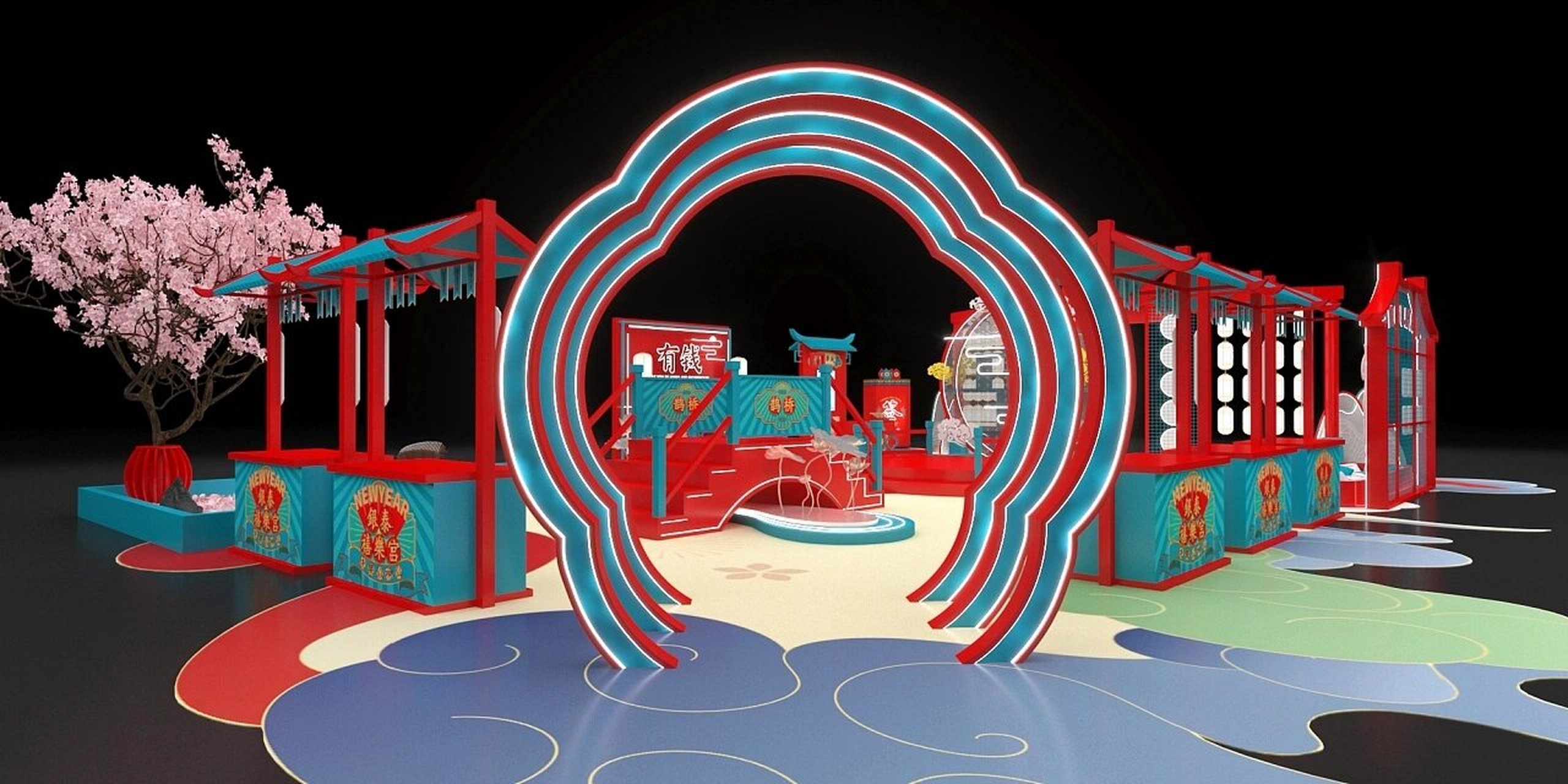 新年美陈 92商场春节美陈x新年美陈·新春主题美陈·国风美陈设计