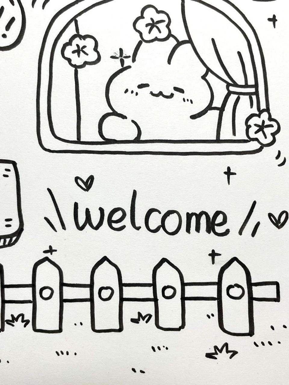 180|超萌小兔子简笔画手帐素材～很难不爱!