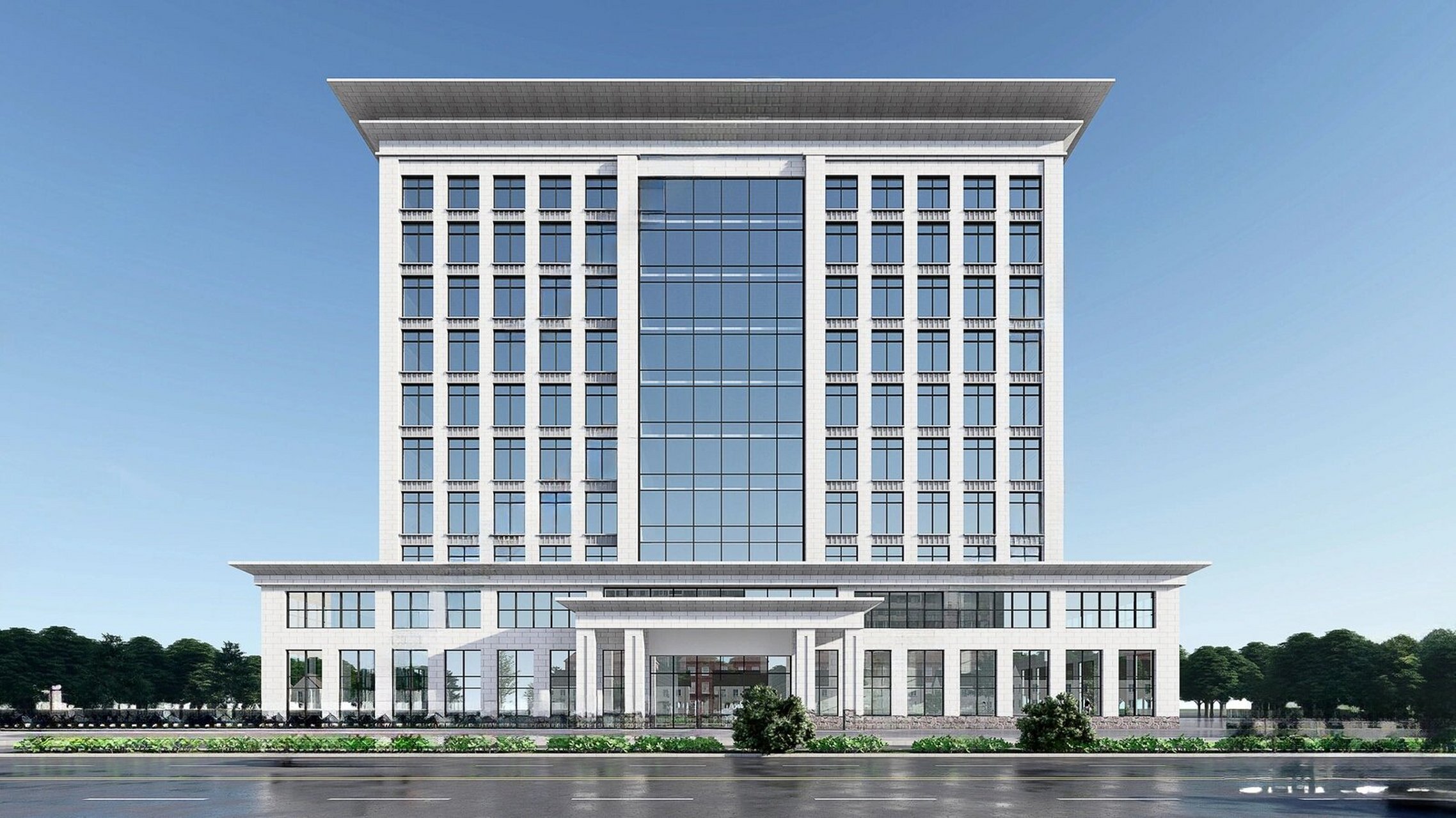 办公大楼效果图设计,产业园区大楼效果图设计,厂房办公楼效果图设计