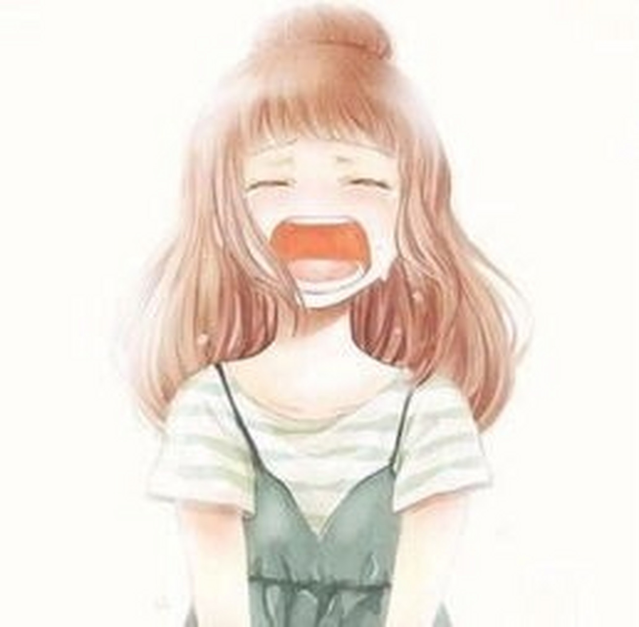 哭泣动漫头像 一个人喜欢偷偷的在漆黑的夜里哭泣,在雨天哭泣,在无人