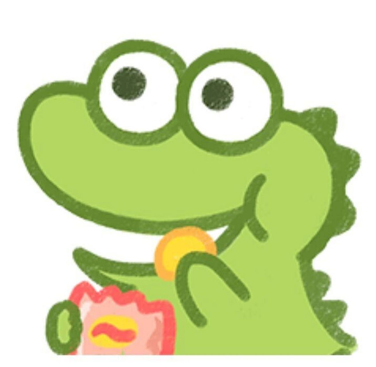 小鳄鱼喝奶茶头像图片