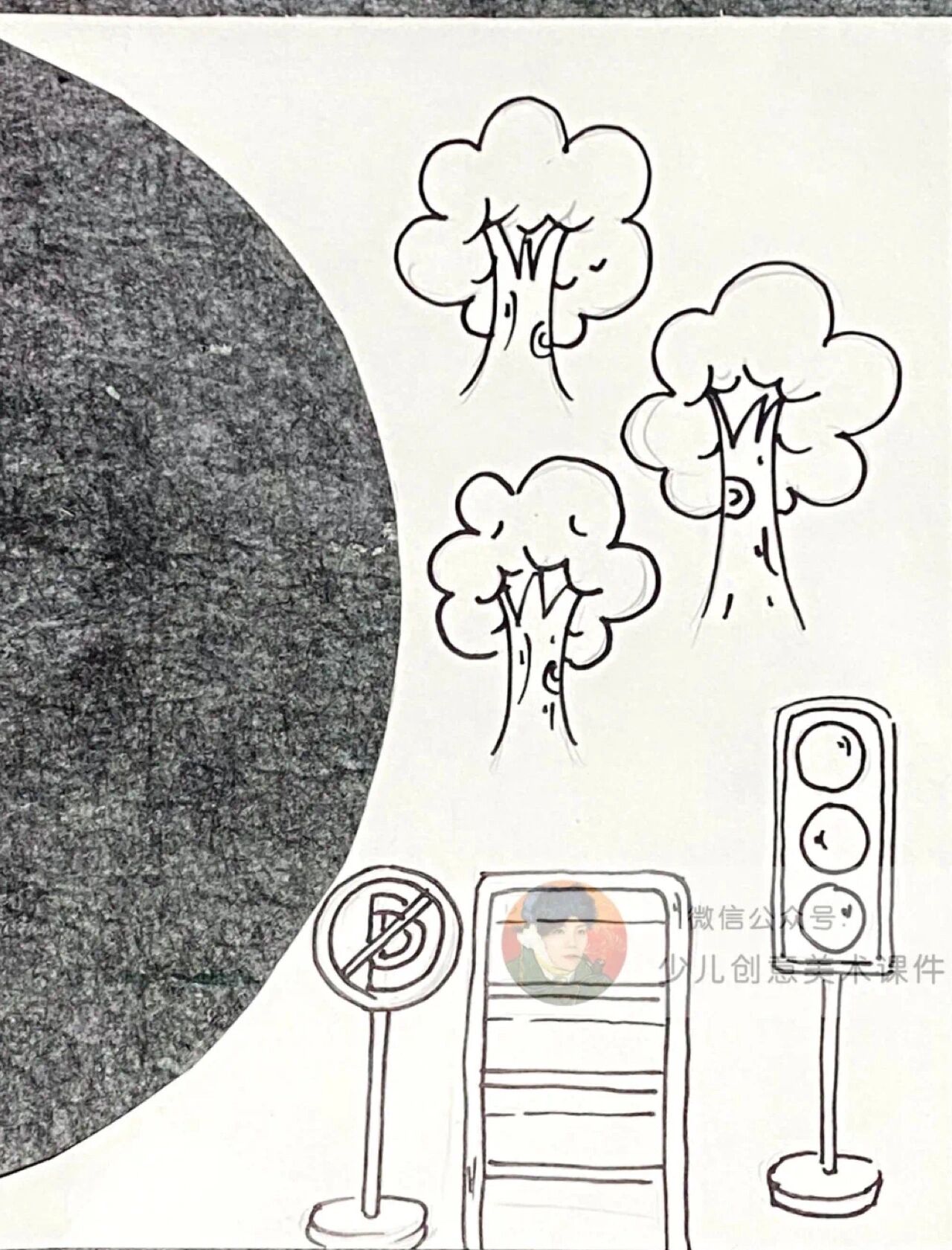 创意美术:《热闹的马路》 课程类型 : 创意美术课 年龄:3-5岁 课时:90