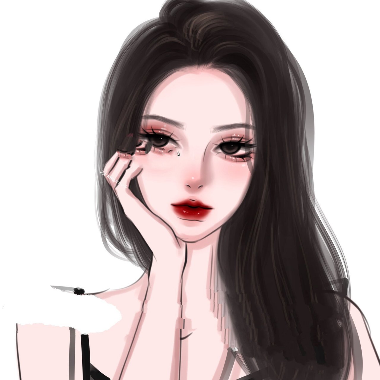 手绘头像 拽拽的小姐姐 坚定自信 女生头像 头像绘画 | 漫画头像