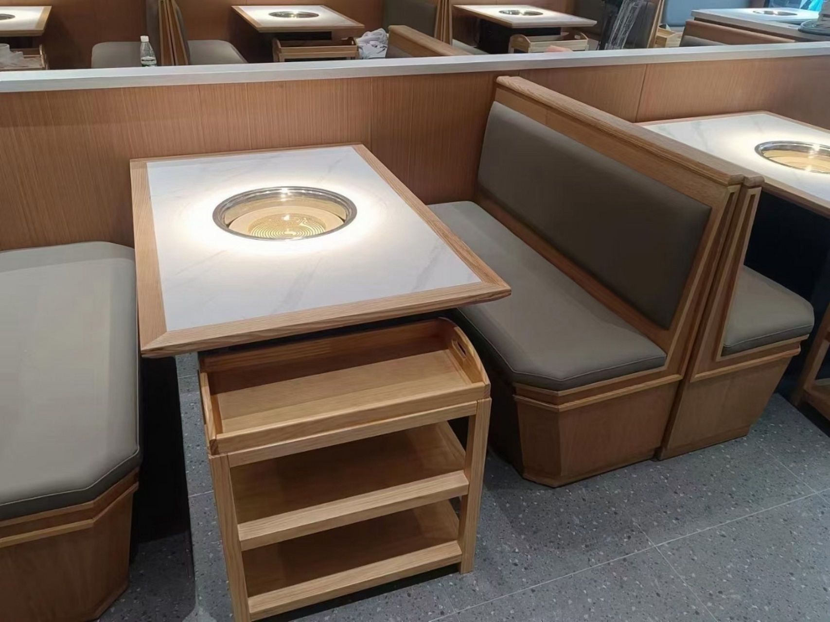 火锅桌烤肉桌食堂餐厅桌椅组合定制