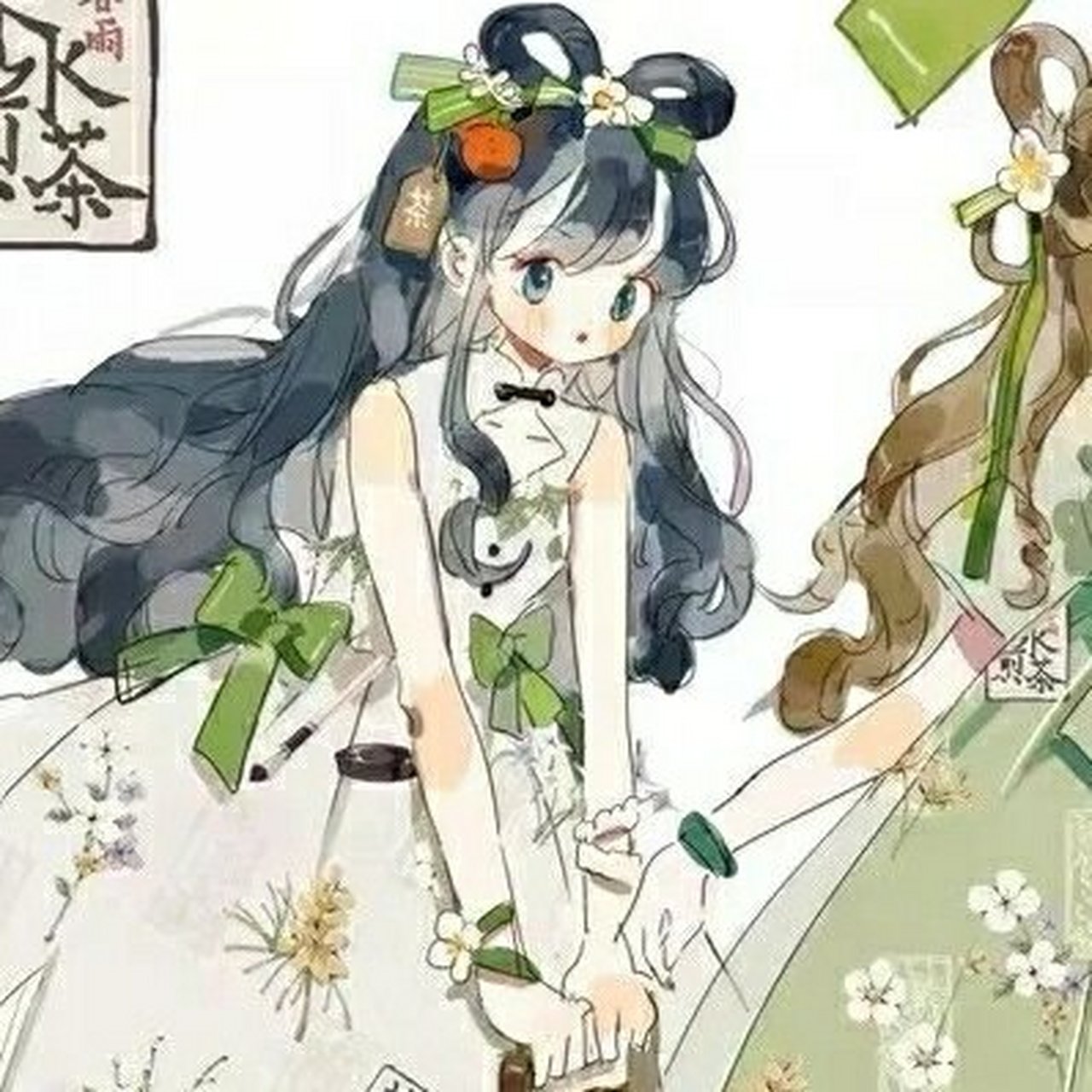 二次元绿色系三人闺蜜头像 是不是很好康呢?