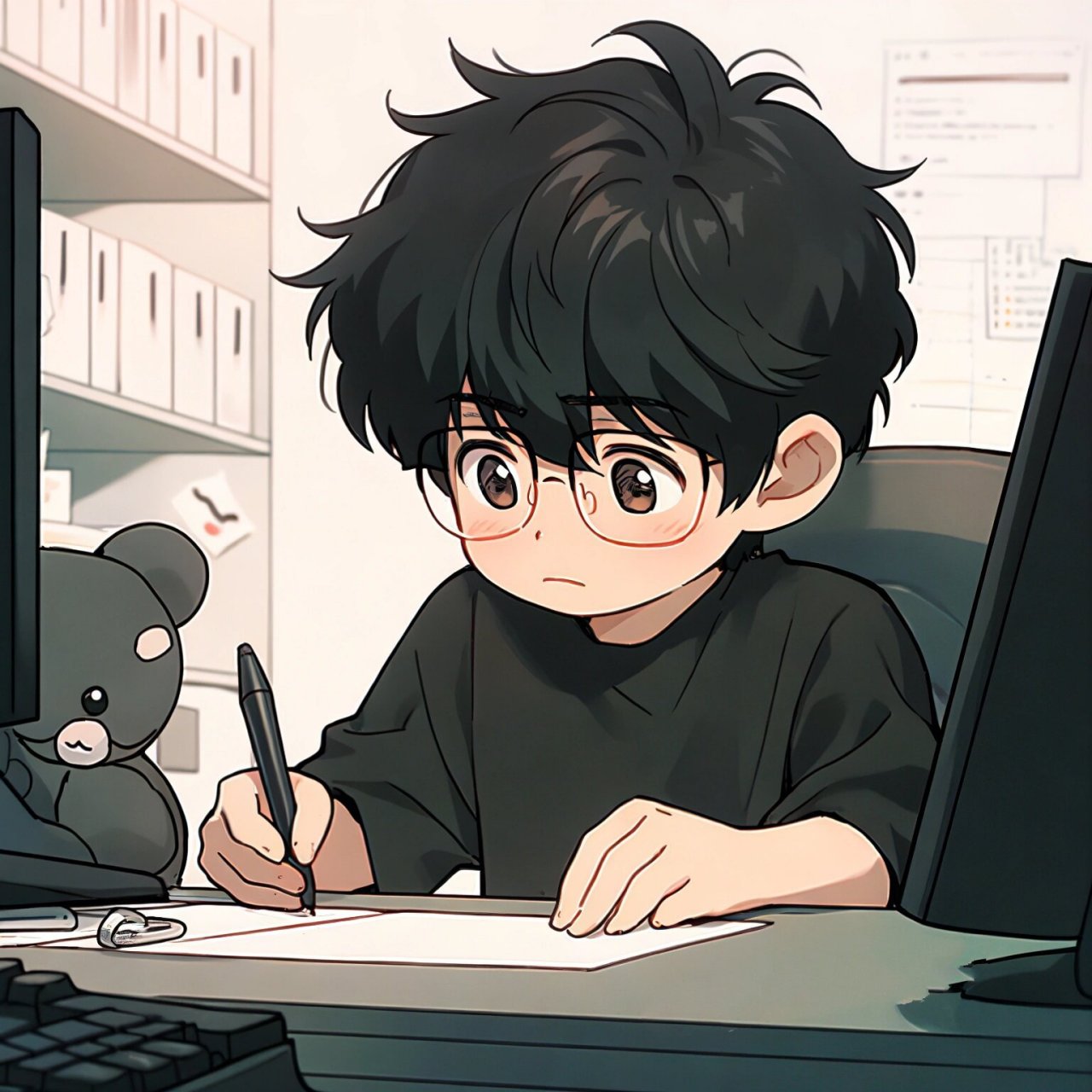 打工人头像 戴眼镜的小哥哥我也很爱呀 天下没有免费的午餐,但是有