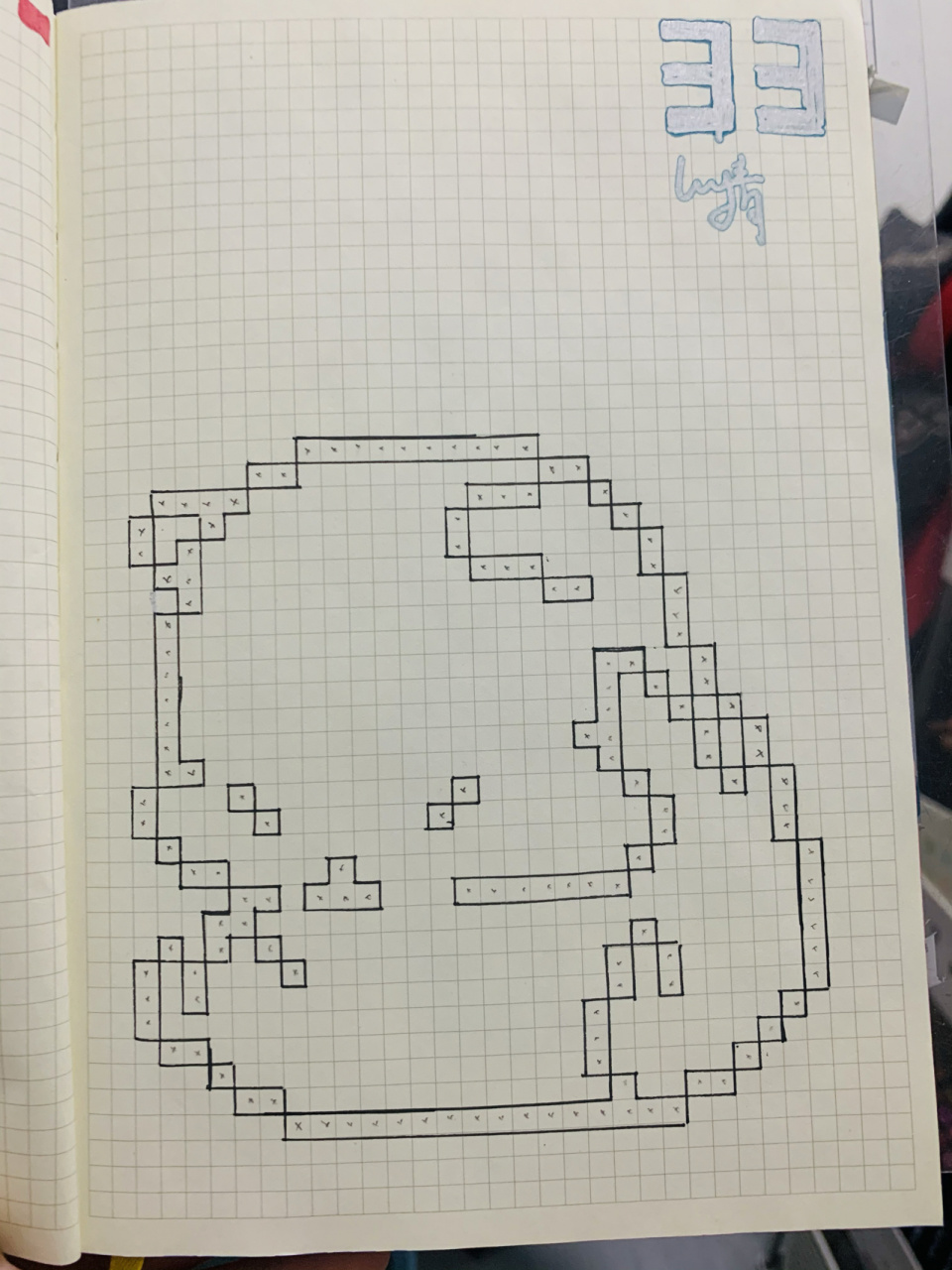 像素画第三十三张-小仓鼠(临摹) a5 3㎜网格本  33701549 图案