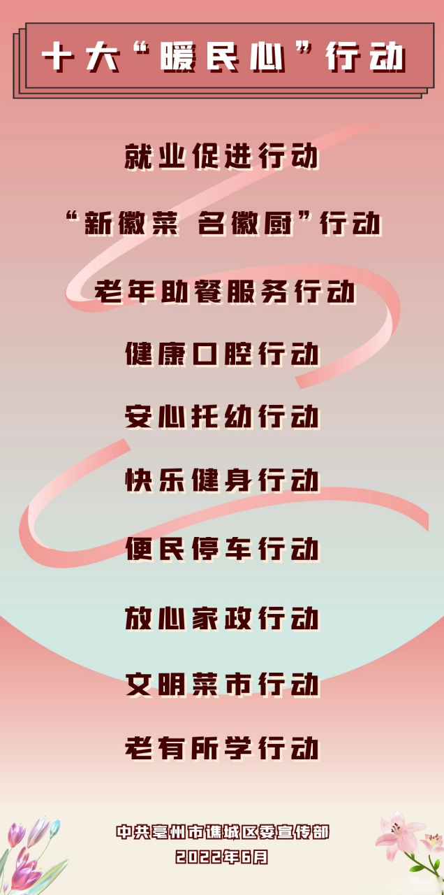 谯城区十大"暖民心"行动
