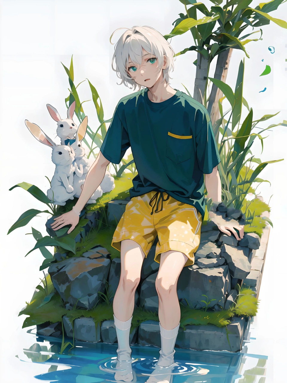 五一白袜少年带小兔子出去玩丨男生壁纸               图片由mewxai