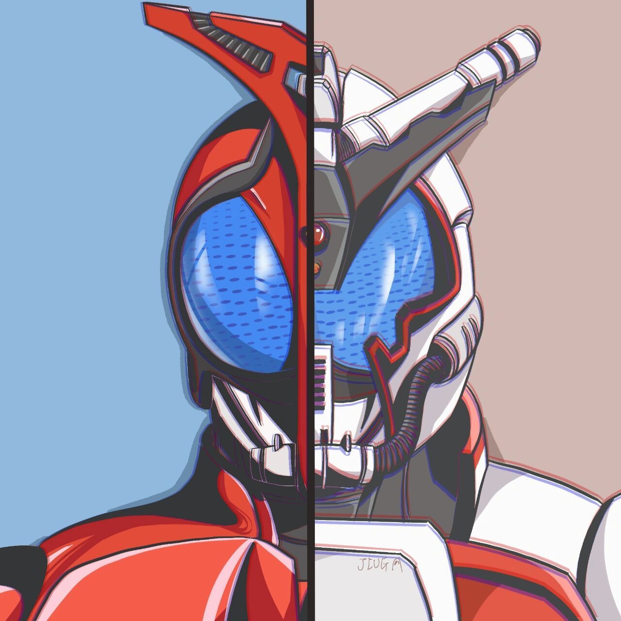 甲斗王头像 假面骑士甲斗王头像手绘