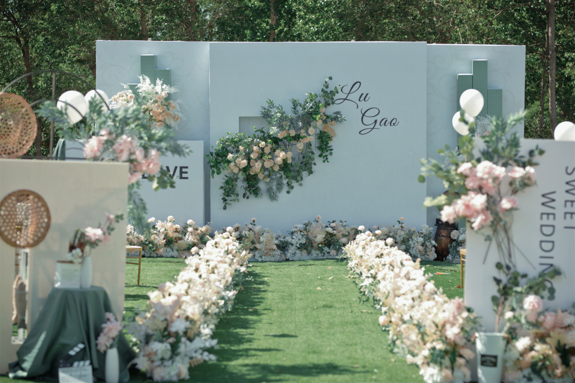 农村小院户外婚礼布置-白绿色系清新自然风 98婚礼结束已经一个多月
