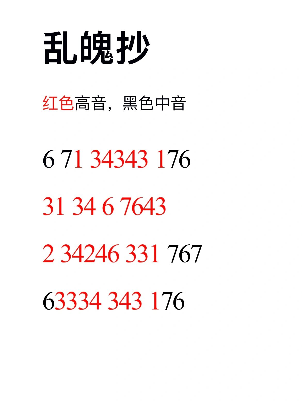 《无羁》和《乱魄抄》曲谱来了