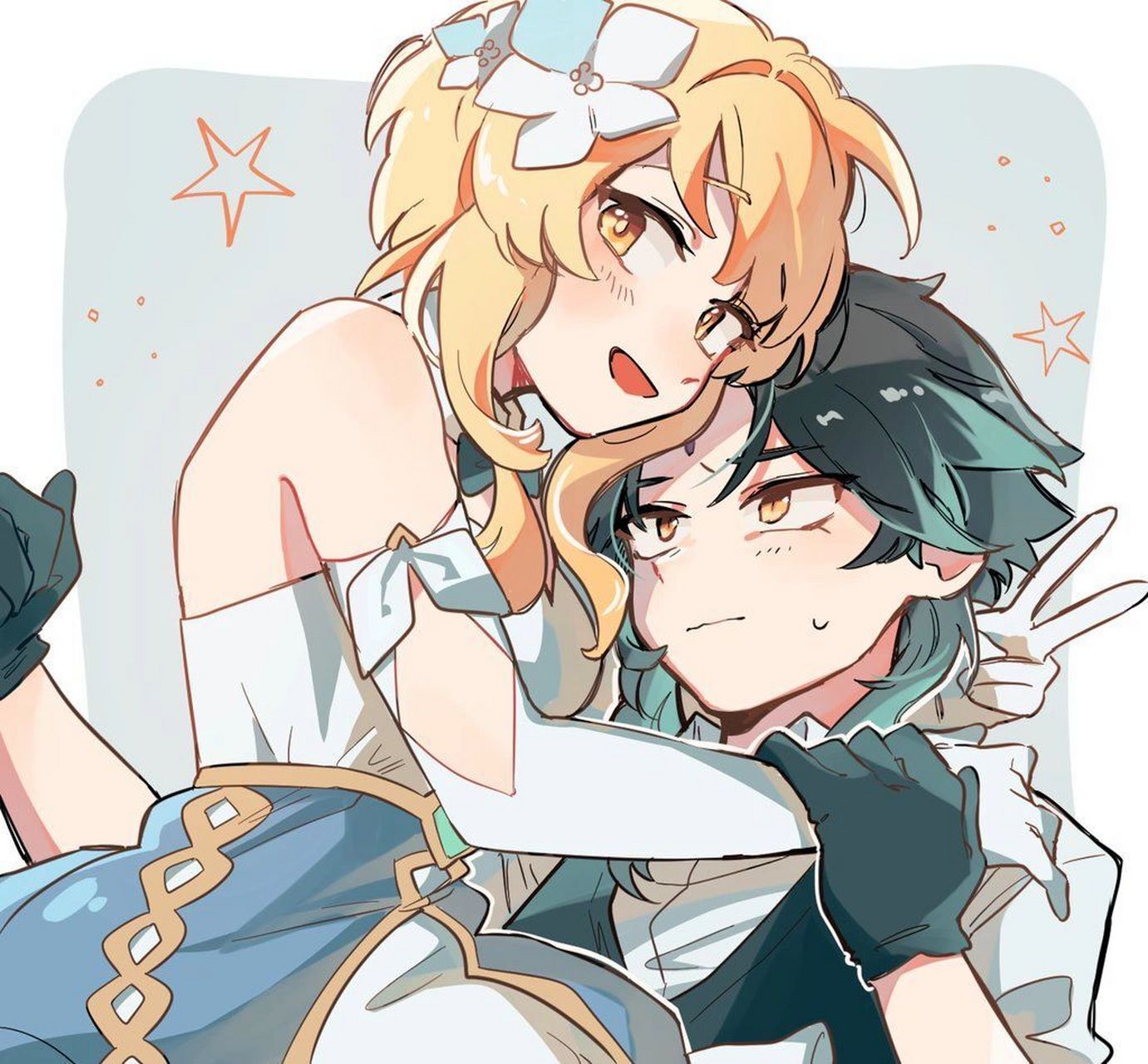 原神丨『荧&魈』6015 cr: 02020202