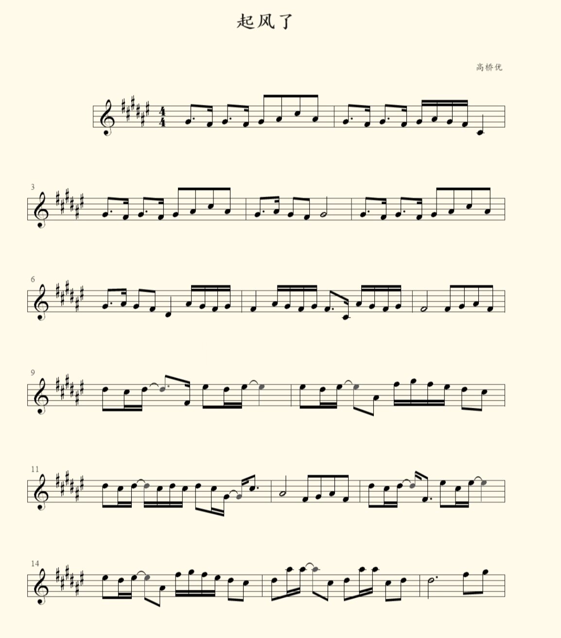 分享—《起风了》小提琴谱