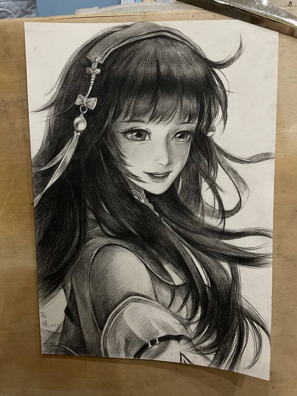 王者荣耀西施素描 自之前的貂蝉 又开了新坑 这次完成了再发的