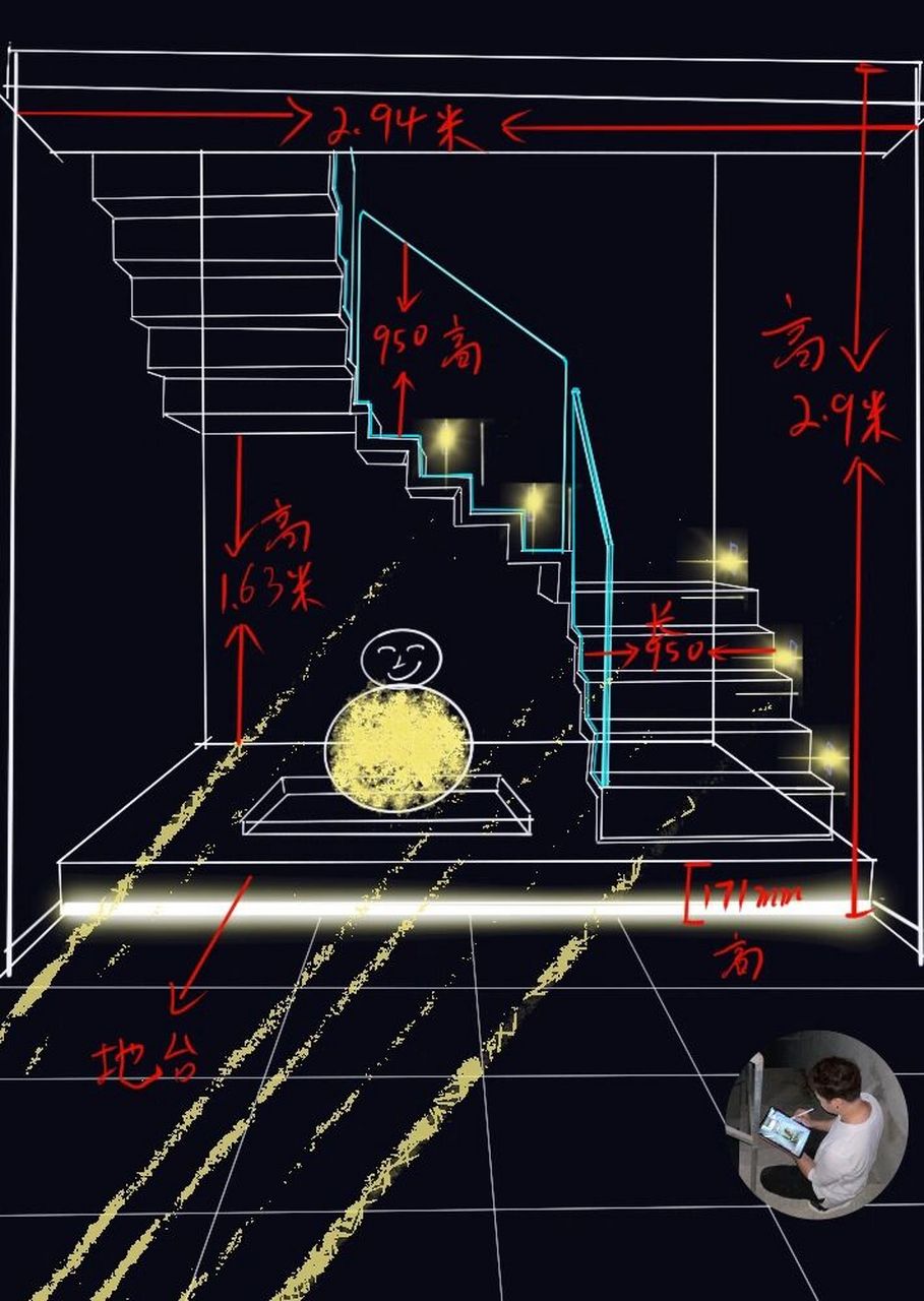 三折楼梯尺寸原来是这样的,收了它.
