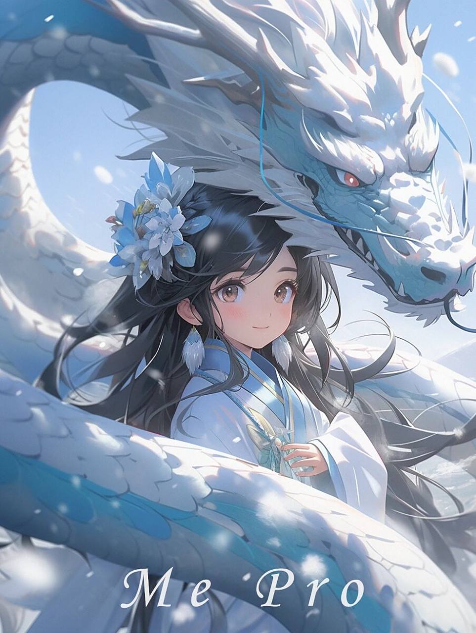 十二生肖·龙 q版女孩  电脑和手机壁纸 古老的东方有一条龙 它的名字