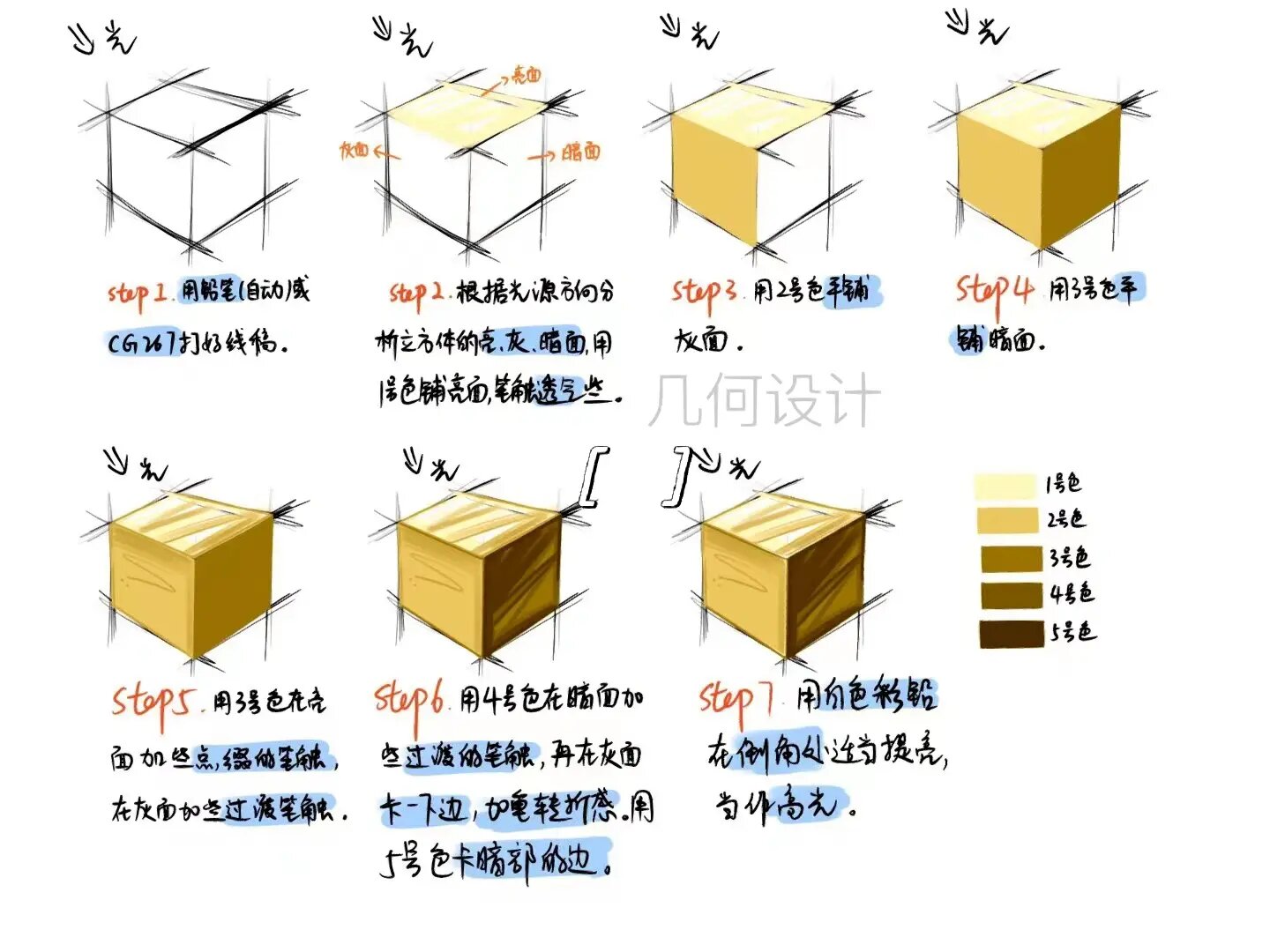 正方形的物品手绘图片