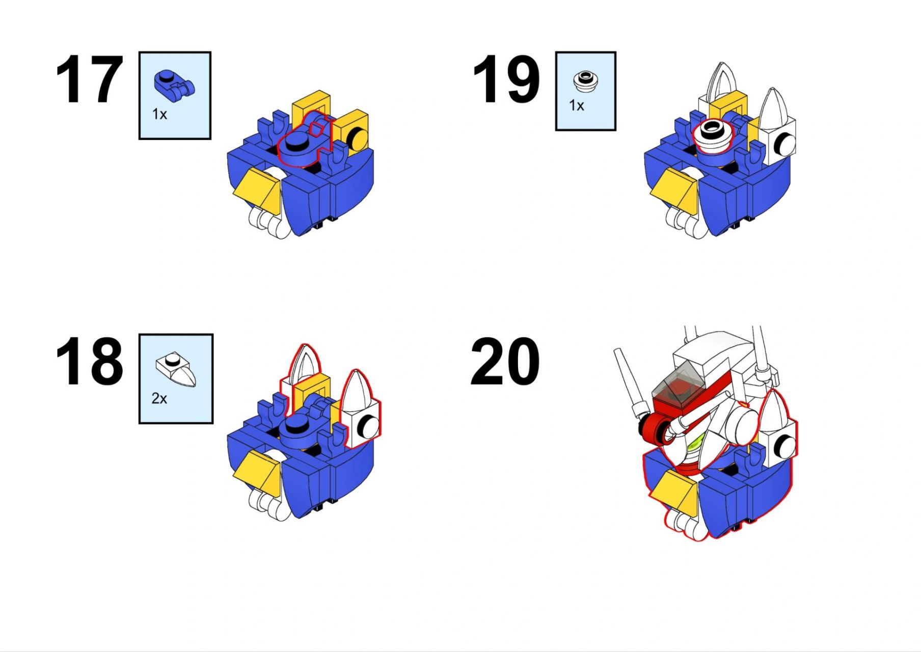 乐高moc分享-mini风灵高达教程 头部和身体教程在后几页