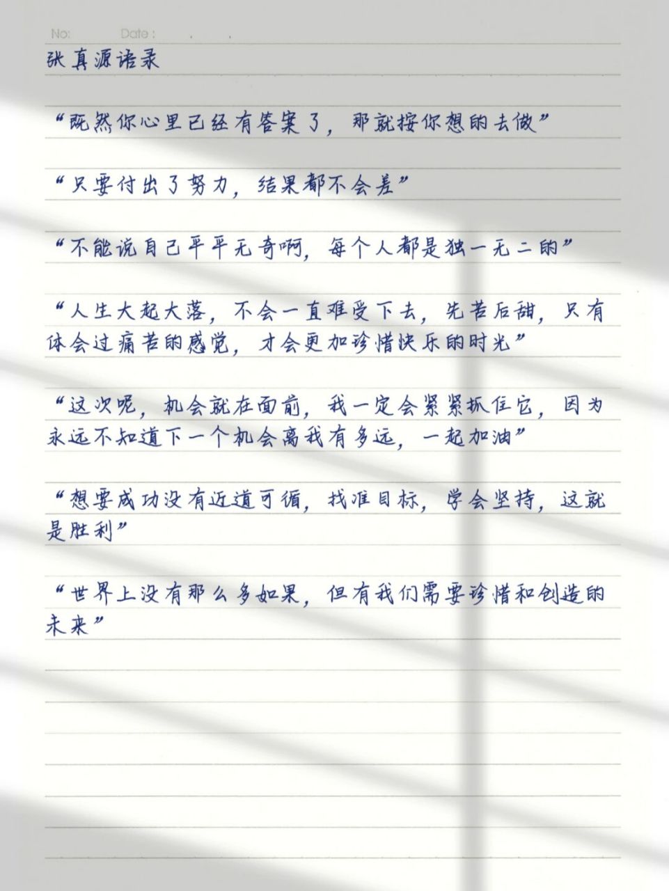 张真源语录 "你不能说借了我的光,那是你自己的光,得到了机会,展现了