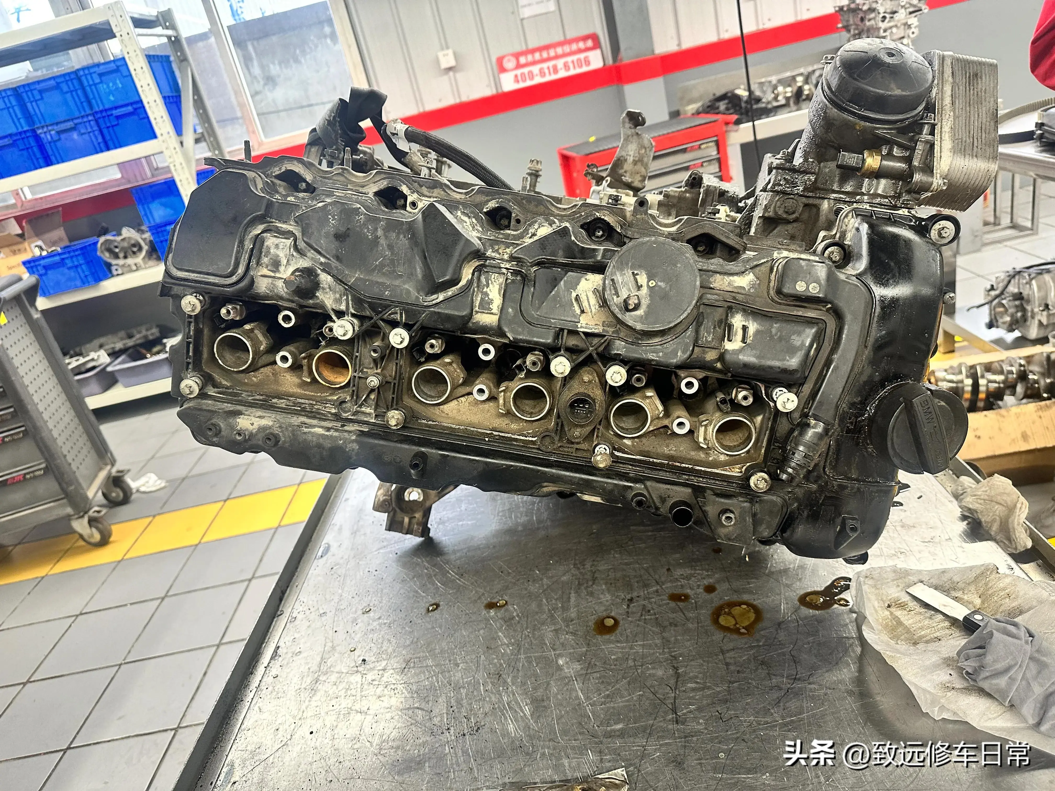 宝马的精髓n55b30直列六缸的王者发动机抱轴修复过程