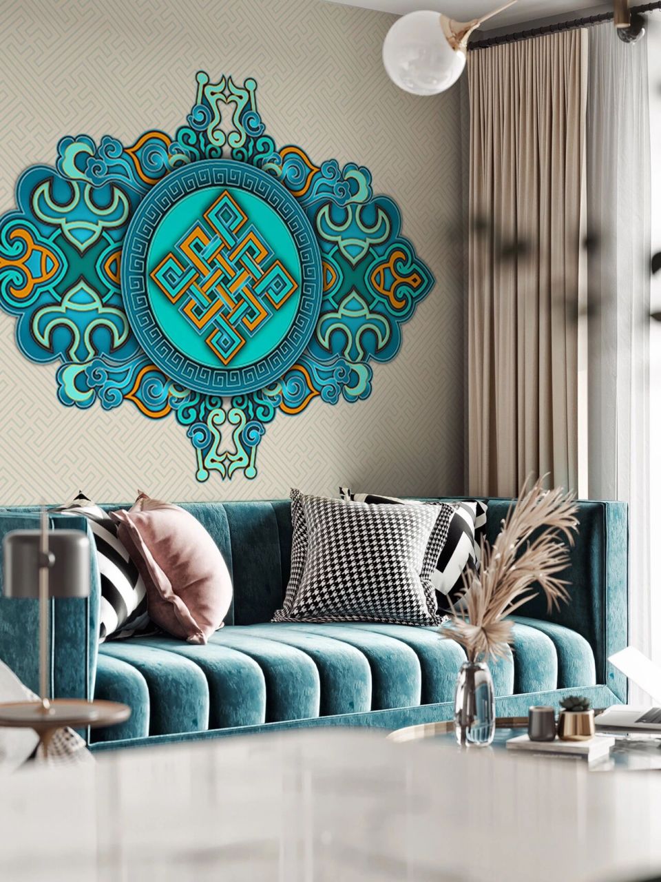 蒙古风格|沙发背景墙|壁纸壁画| 挣脱束缚的民族风渐渐在时代演变中
