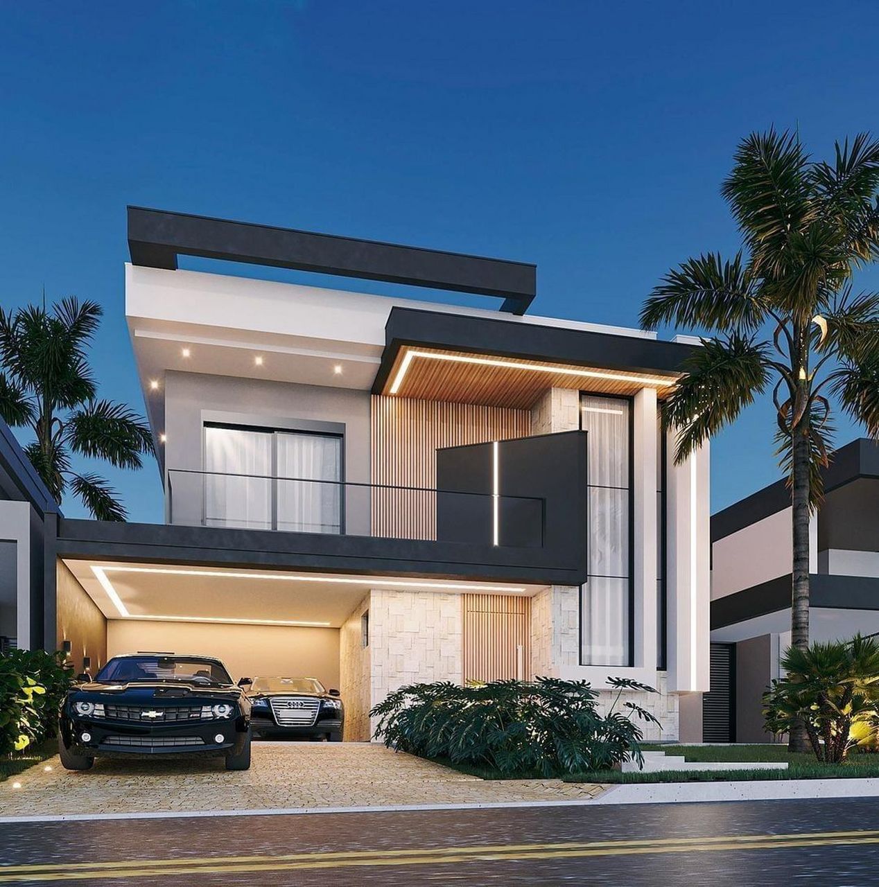 别墅设计 |二层极简现代风农村自建别墅设计 72-如有建房需求-欢迎