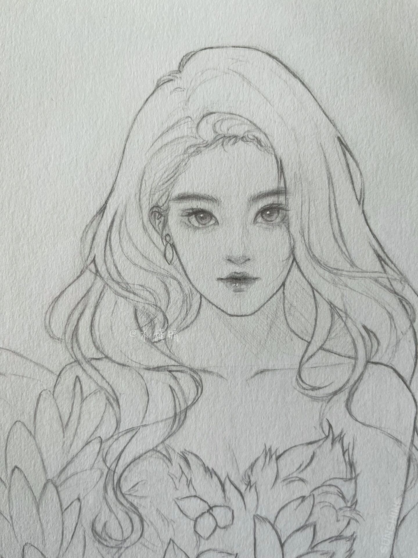 铅笔手绘 | 女生头像线稿 | 刘亦菲 |附步骤