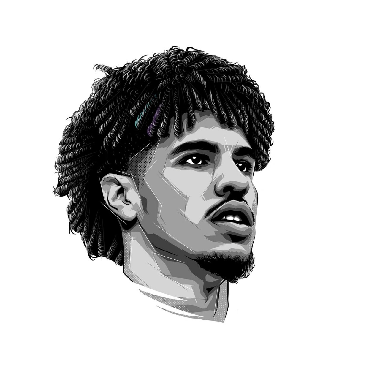 一组nba球员头像插画分享,东契奇詹姆斯等 关于nba的球员海报持续更新