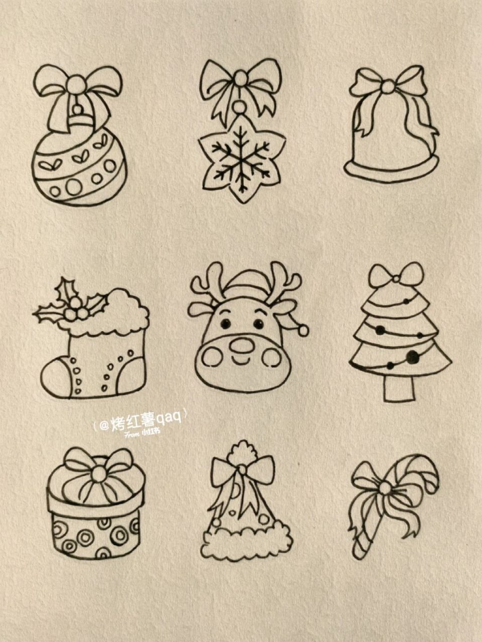 圣诞简笔画素材90 临摹  #简笔画# #可爱简笔画# ##圣诞节# #圣诞