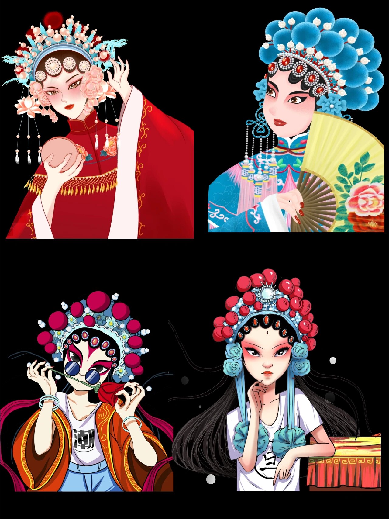 免扣素材|46款97京剧人物png素材合集6015