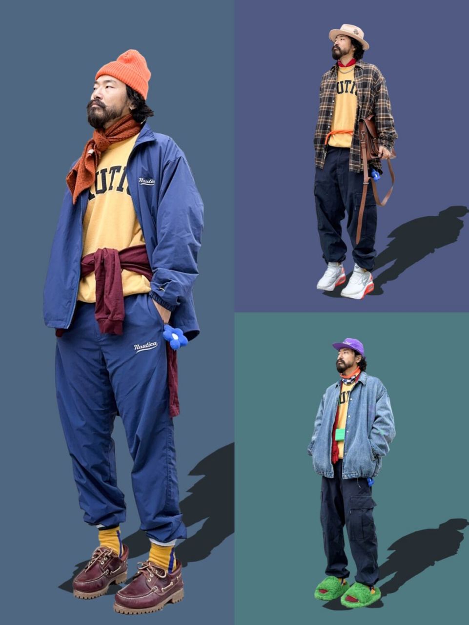 今天上身三套日系city boy穿搭 基本思路是在常规的叠穿逻辑上,加上