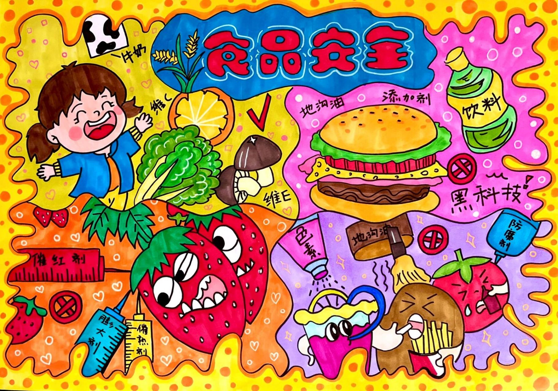 幼儿园安全食品图画图片