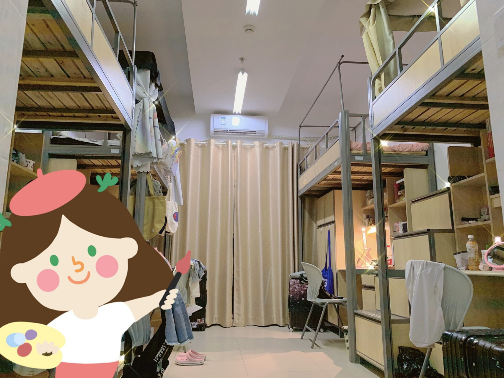 新学校的宿舍真的好到爆~二十不惑同款宿舍四人间哦~舍友们也是非常