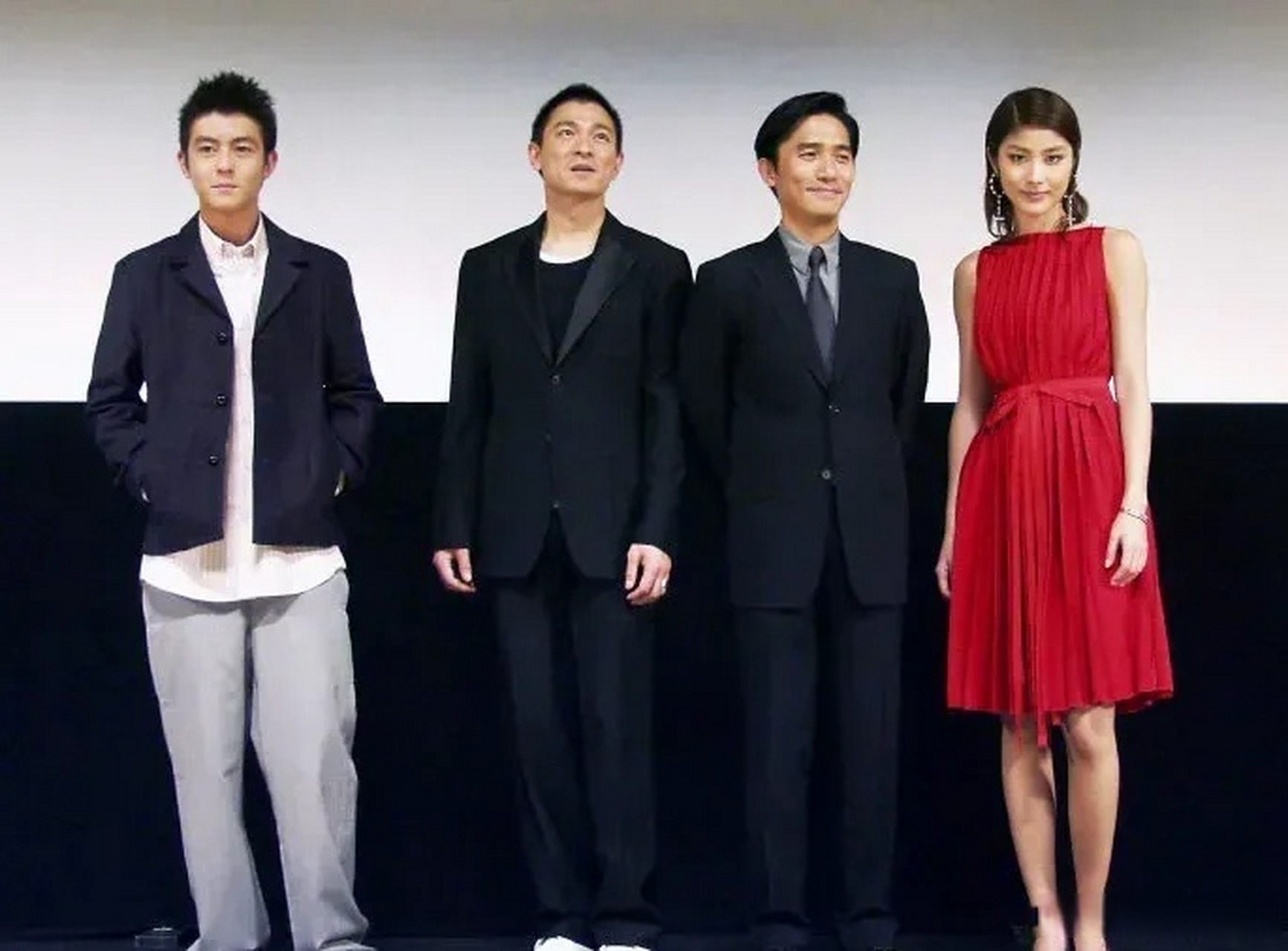 梁朝伟,刘德华,陈慧琳,陈冠希在日本宣传《无间道》,颜值超高的一个