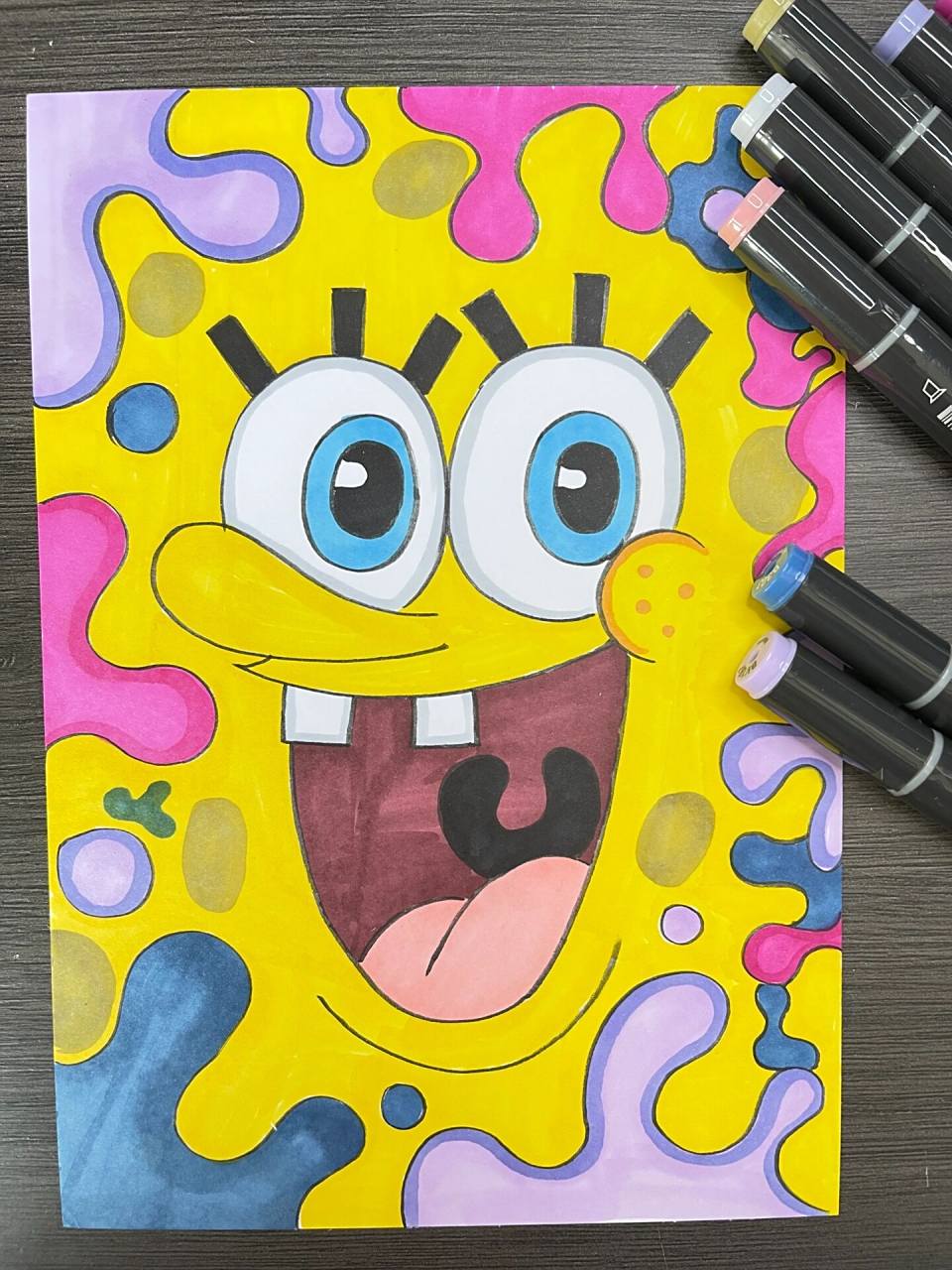 海绵宝宝卡通画(马克笔)附线稿 画一张海绵宝宝～ 7315法卡勒四代