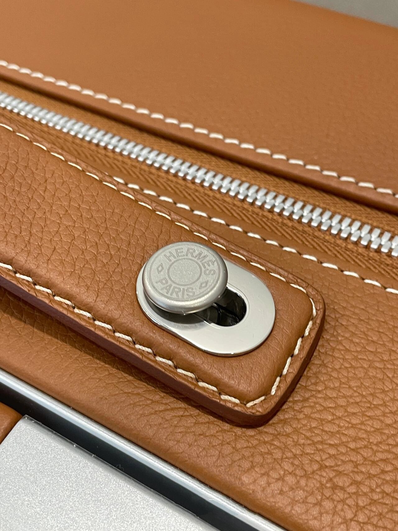 爱马仕旅行箱 爱马仕限量金棕拼皮旅行箱