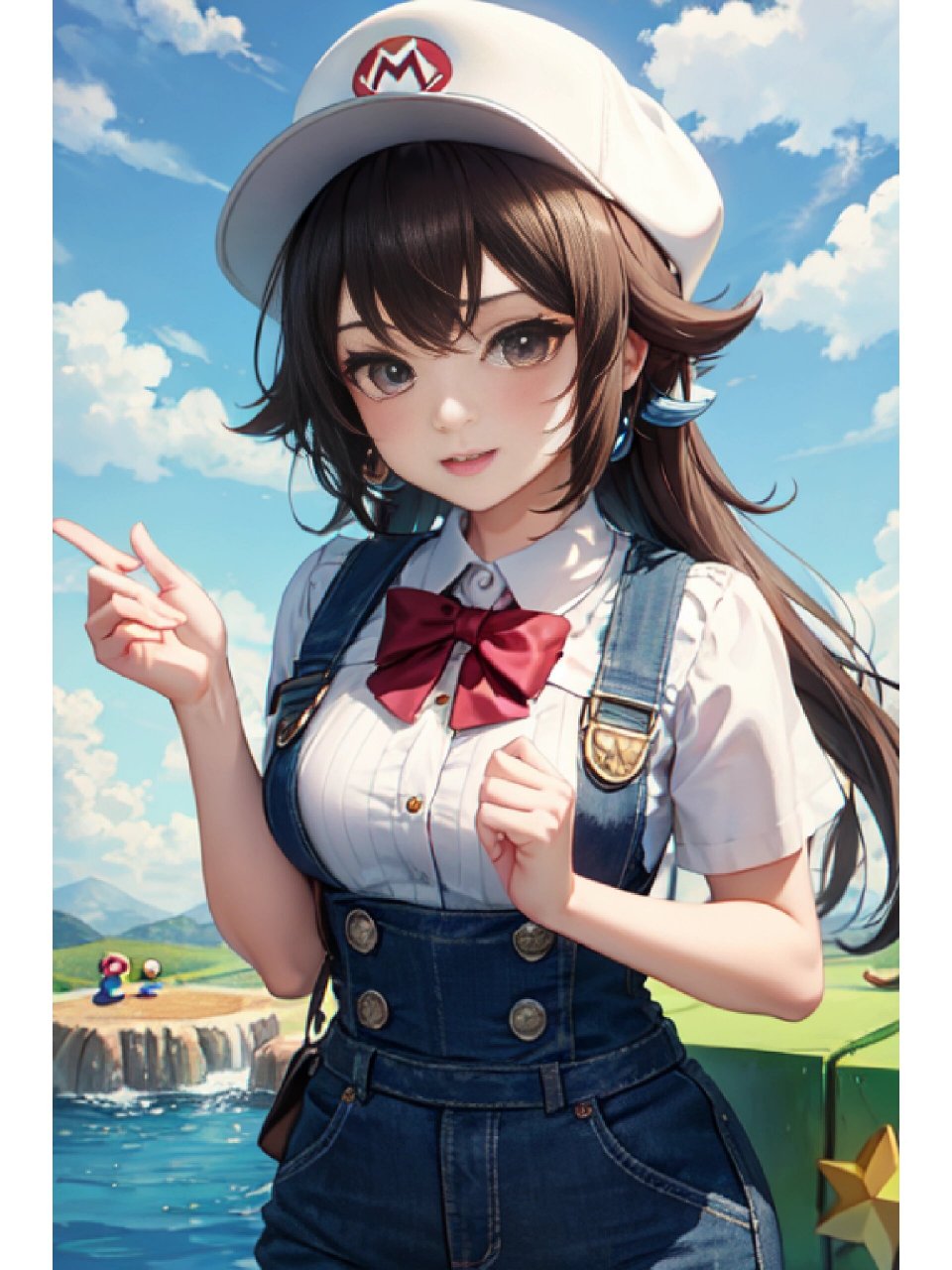 女版马里奥和路易吉 ai绘画学习中