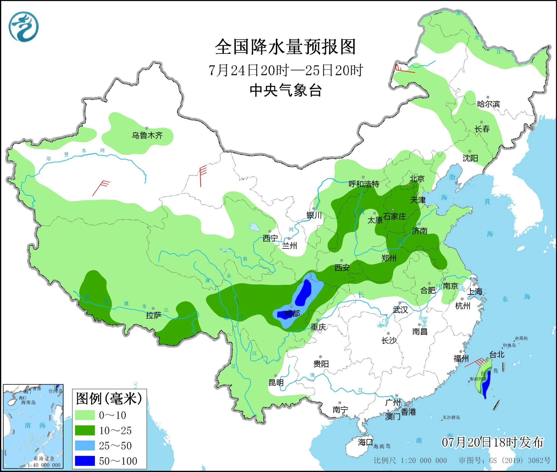 一周降雨情况预报