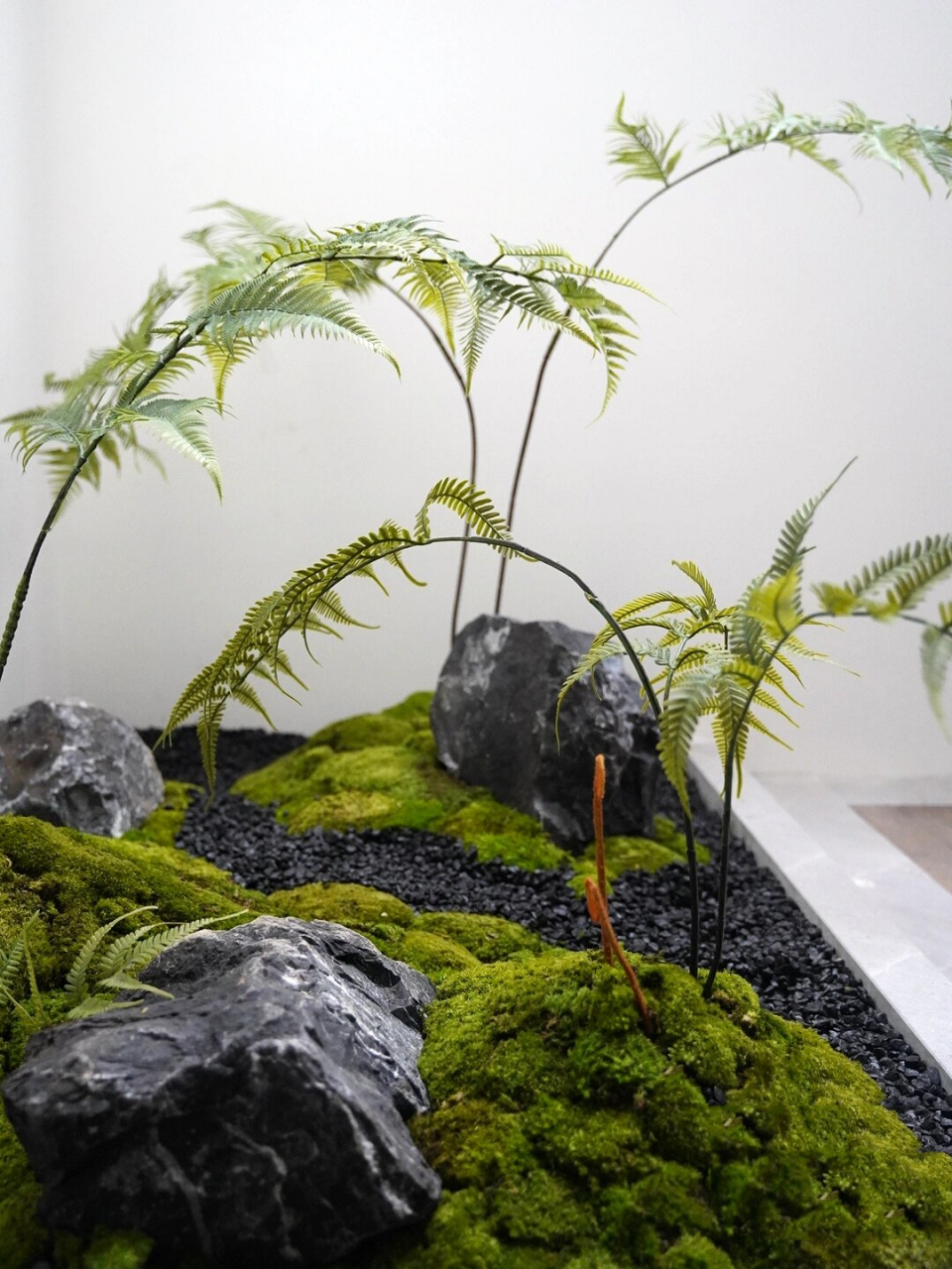 别墅天井|日式仿真蕨类植物造景景观要点 忙完情人节 安静地和大家