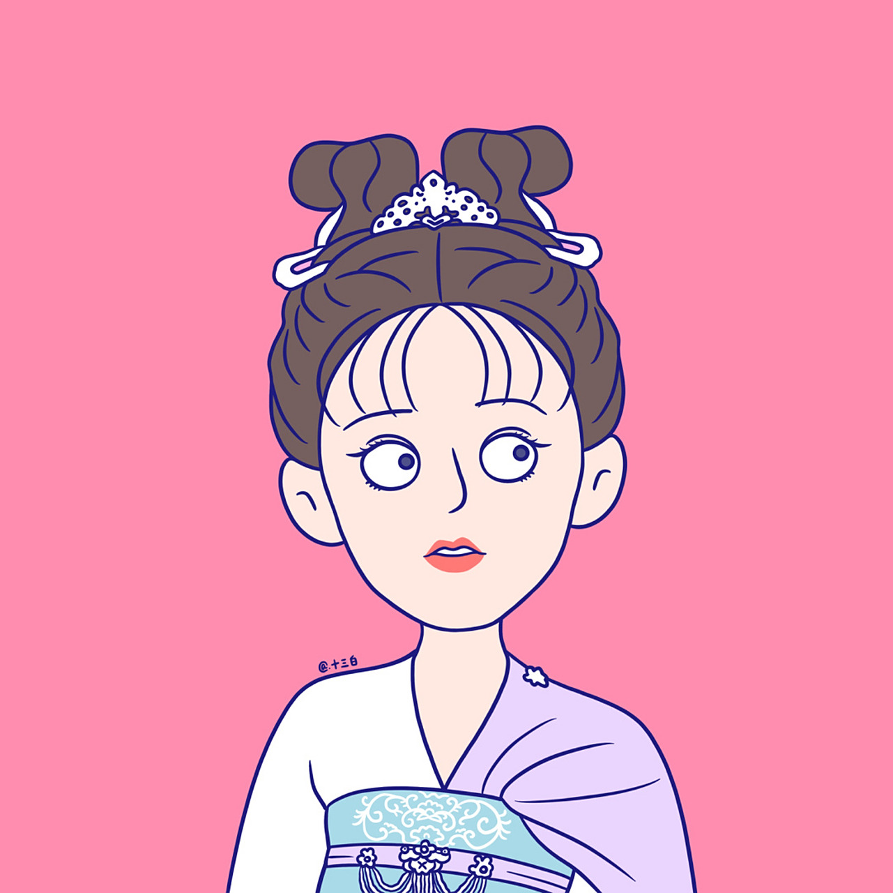 电视剧长歌行,两对情头,卡通漫画角色插画 手绘头像 迪丽热巴 吴磊