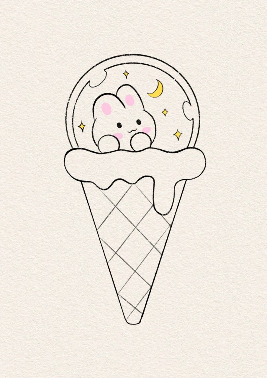 冰淇淋的画法 可爱图片