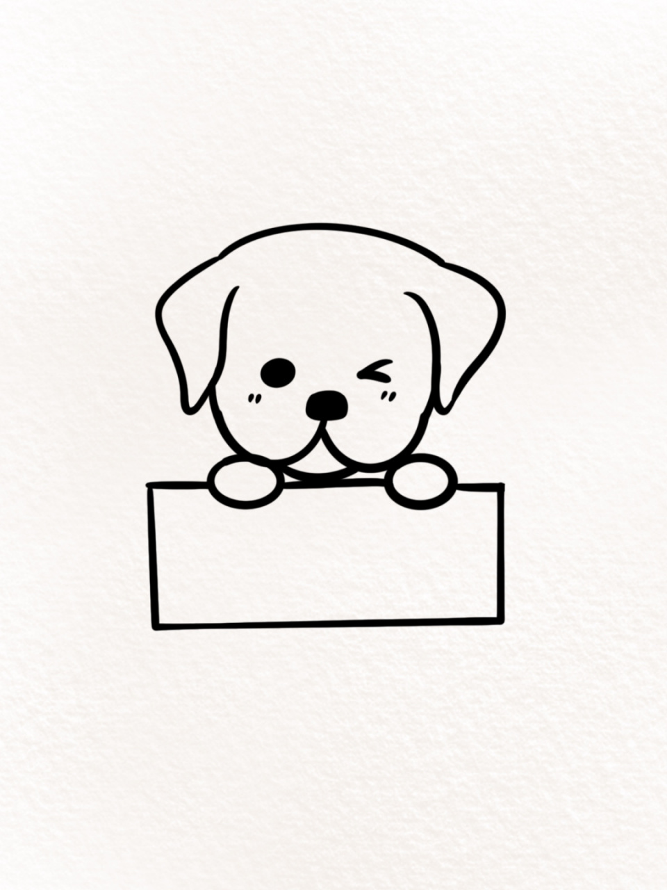 简笔画 | wink小狗 谁不爱一个会wink的可爱小狗狗呢 #procreate# #简