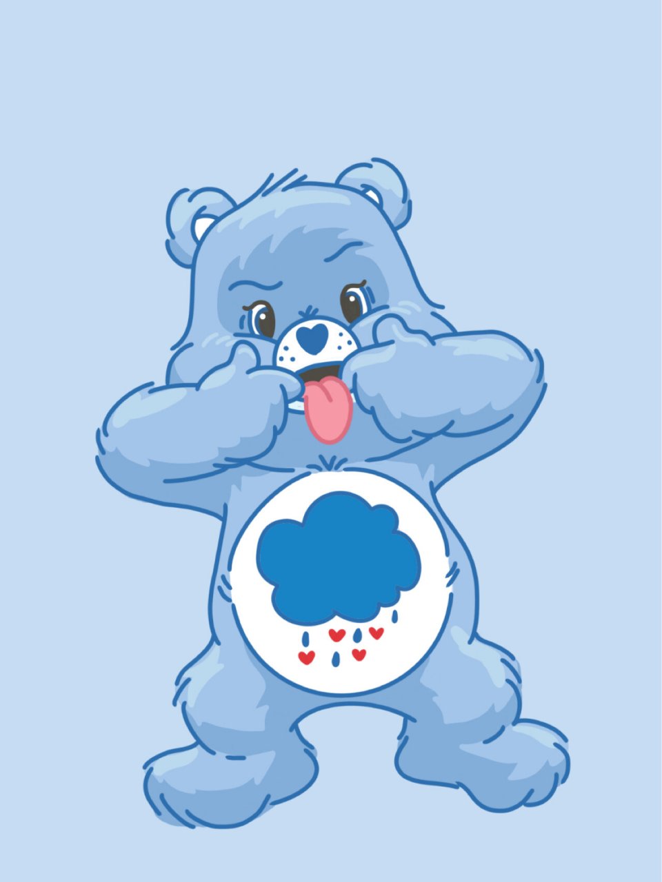 可爱壁纸 🌈 住在云朵上的小萌熊 💙✨💚✨💜 彩色爱心熊