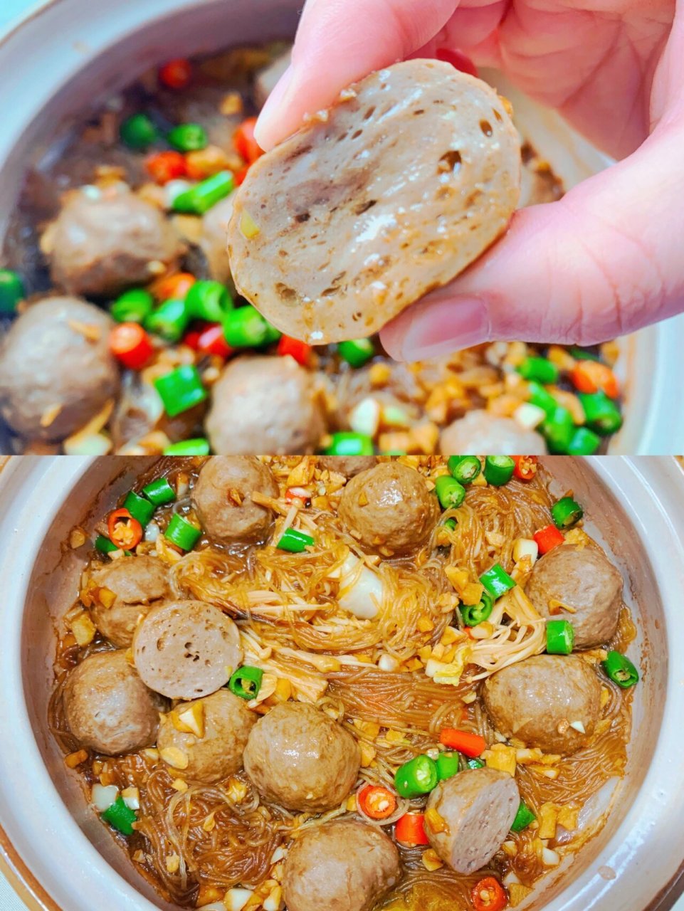 冬天一定要来一锅热腾腾的砂锅牛肉丸煲❗️ 入冬以后,新买了个砂