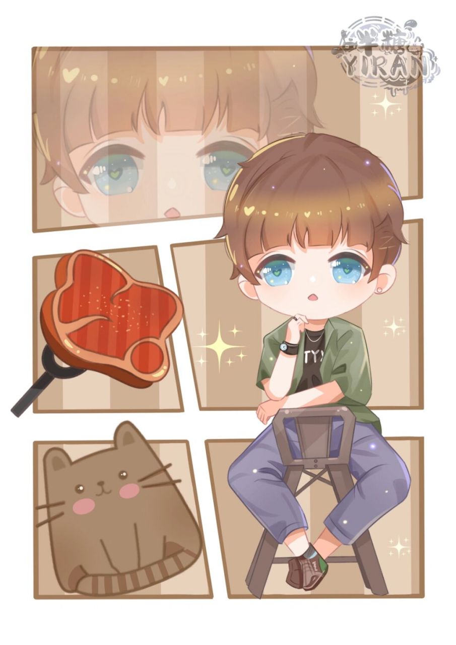 q版练习 帅气的张若昀一张,是作业呀#q版# #张若昀# #q版人物# #画画