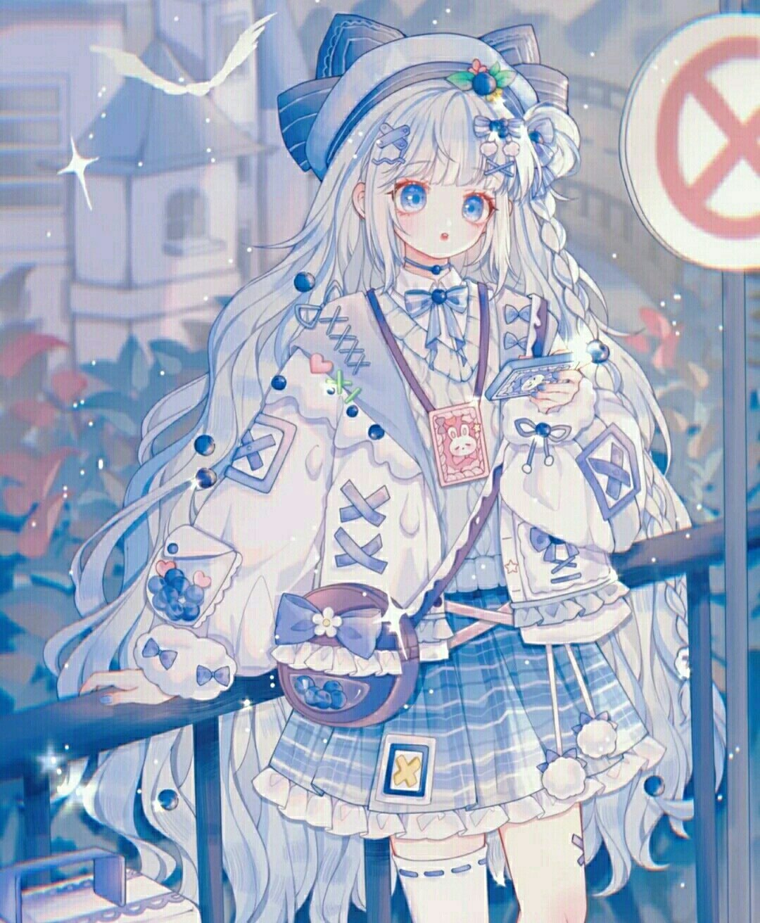 可爱的水果蓝莓女孩头像